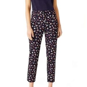 Ann Taylor NWT The Crop Navy Multicolor Animal Print Cropped Pants Curvy Size 8